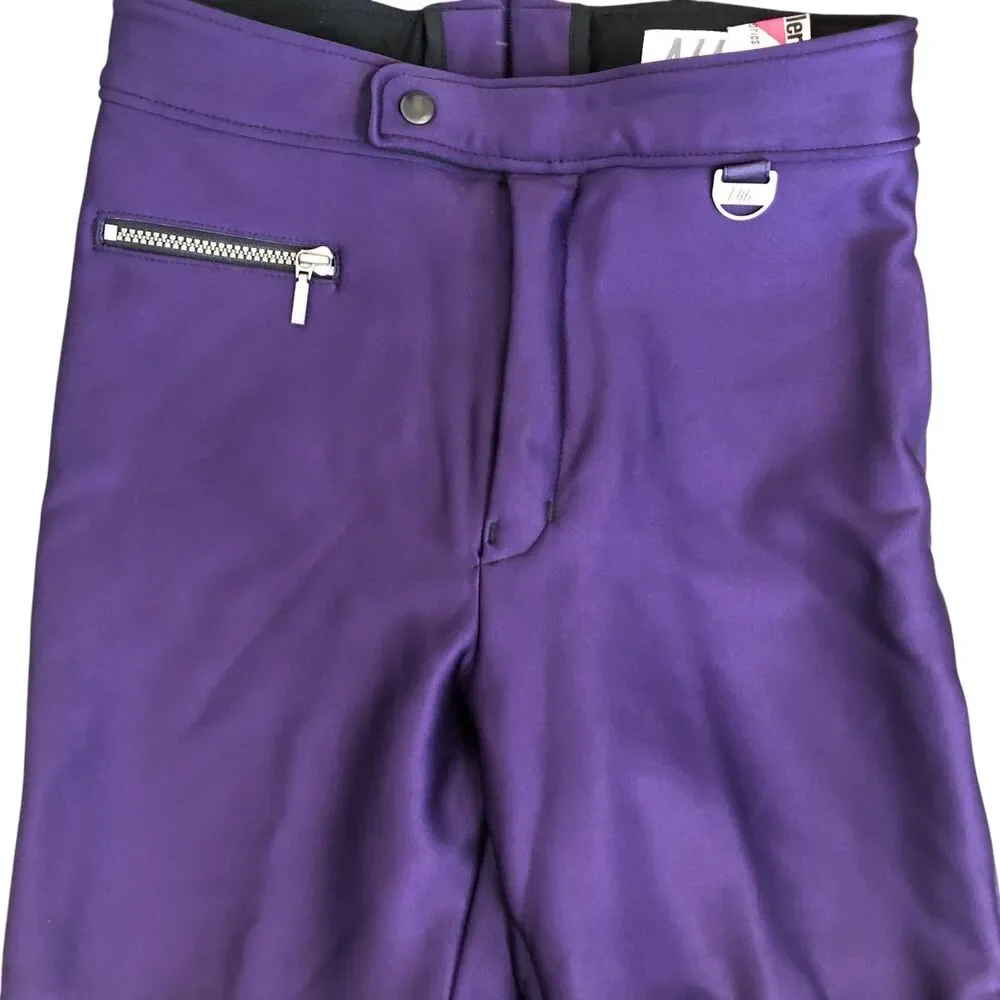 Schoeller Nils Classic Purple High Waist Fleece‎ Lined Stirrup Ski Pants Sz 10R - Picture 2 of 15